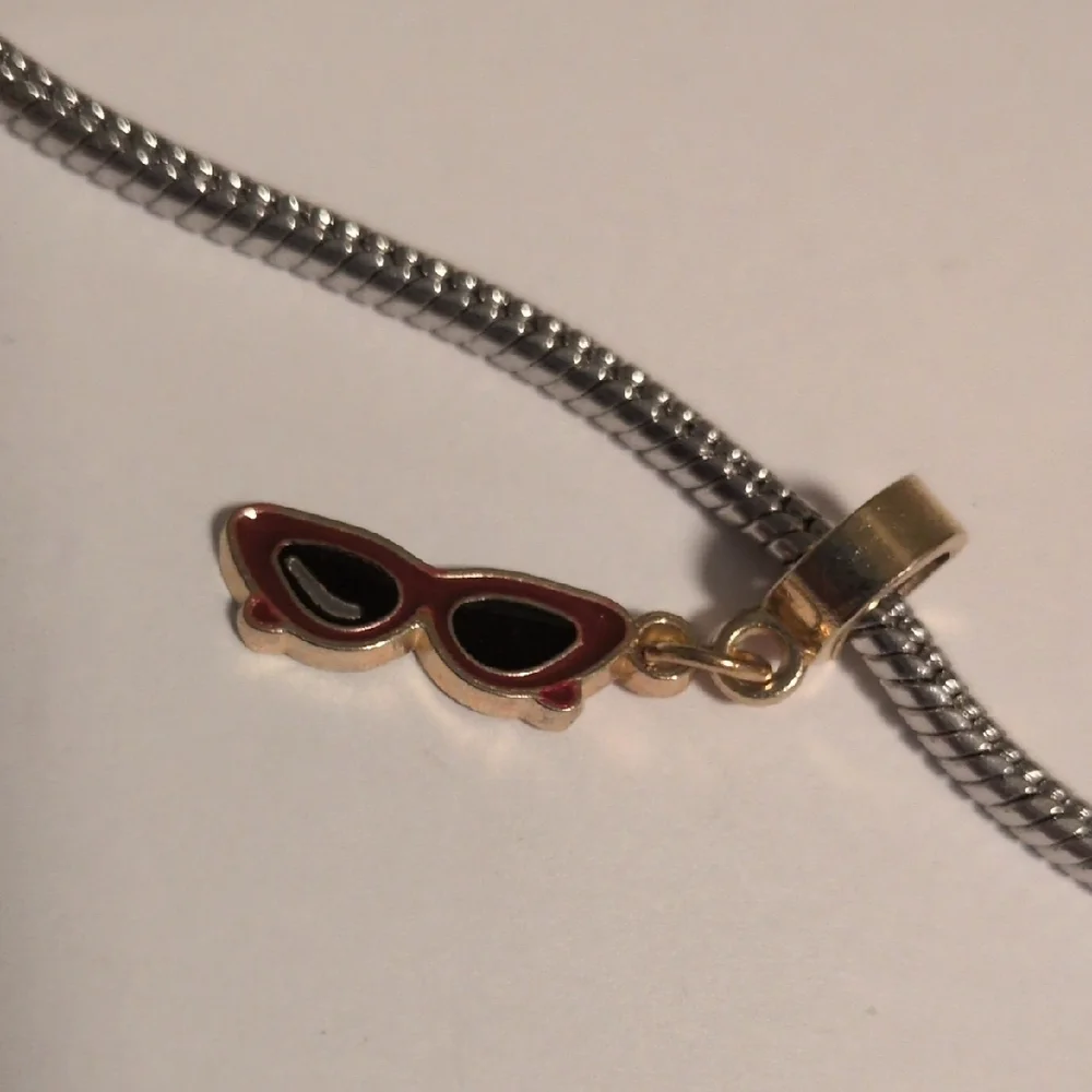 Taylor‎ Swift Music Gold and Red Sunglasses Charm for Pandora Style Bracelet